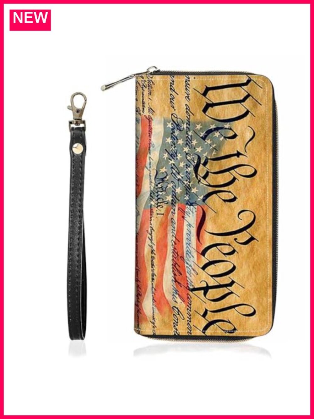 Women Large Capacity PU Leather Wallet with Wristlet